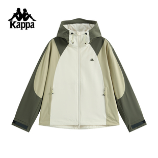 Kappa卡帕背靠背运动外套女2025新款秋季连帽三防面料防风衣上衣