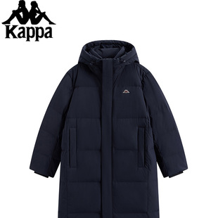 Kappa卡帕男装2025冬季新款简约百搭长款连帽保暖羽绒服K0F72YY23