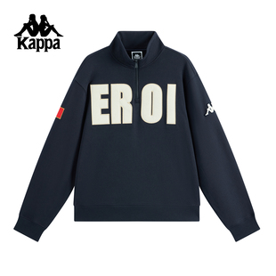 Kappa卡帕背靠背运动卫衣男2025新款秋季宽松休闲针织套头衫女士