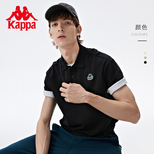 Kappa卡帕复古运动短袖 新款 男POLO衫 休闲翻领T恤夏纯色半袖