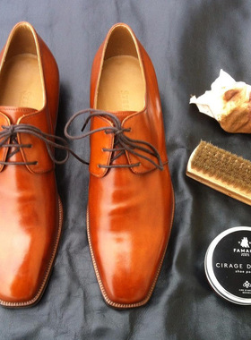 FAMACO光亮鞋油皮鞋上光抛光镜面蜡黑色无色保养通用防水固体鞋蜡