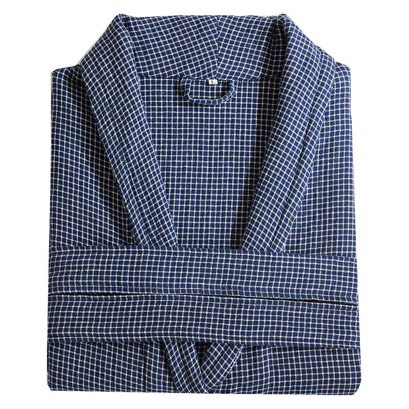 纯棉成人纱布浴袍全棉吸水浴衣中长款男女情侣大码睡袍休闲家居服