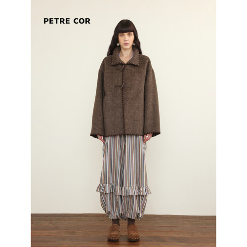 PETRECOR独立设计师官方店26秋冬 小立领落肩外套