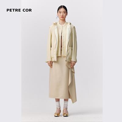PETRE独立设计师黑色连帽羽绒服