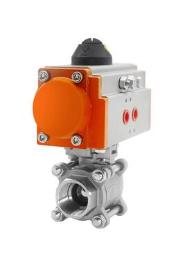 dn81520253240q611f16p不锈钢气动三片式丝扣螺纹球阀阀门-