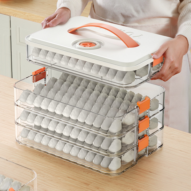 饺子盒食品级冷冻专用密封保鲜盒水饺馄饨速冻家用厨房冰箱收纳盒