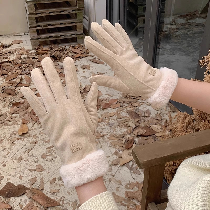 手套冬天加绒加厚五指新款