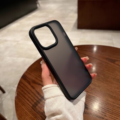 高级肤感苹果15手机壳14plus半透明iPhone13Promax亚克力12保护套11简约男女14全包13por防摔14Pro磨砂13撞色