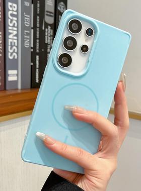 适用三星S25ultra手机壳新款s24ultra磁吸壳磨砂高级感s21ultra男女款s24pluss23ultra防摔潮牌液态硅胶