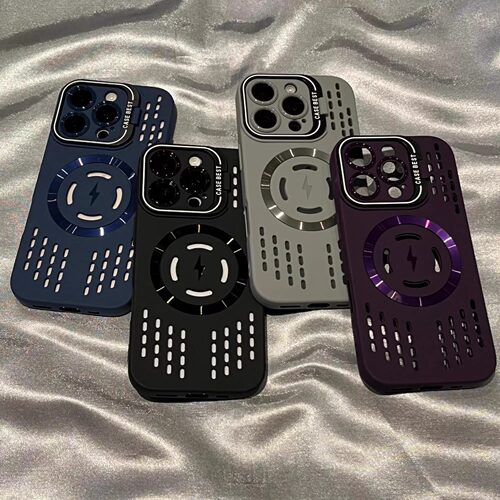 散热镂空磁吸镜头支架手机壳