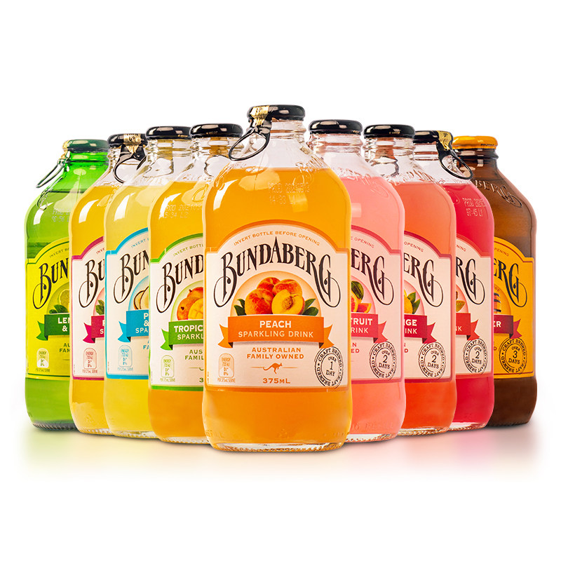 澳洲进口宾得宝果汁汽水bundaberg果味姜汁碳酸饮料玻璃瓶气泡水
