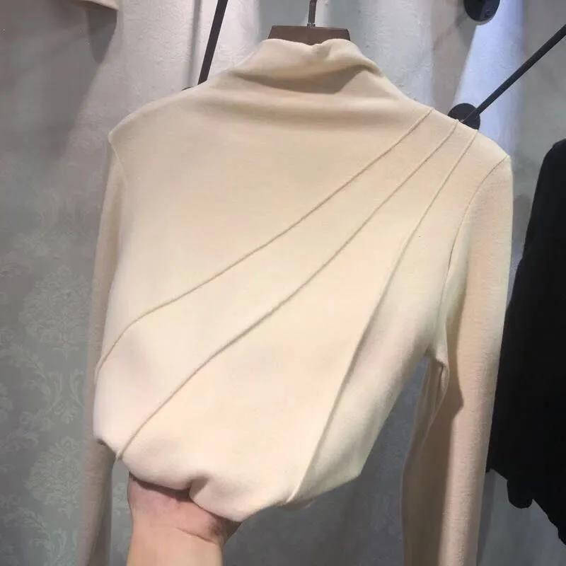 半高领双面绒打底衫女装秋冬内搭保暖2025新款长袖T恤女学生上衣