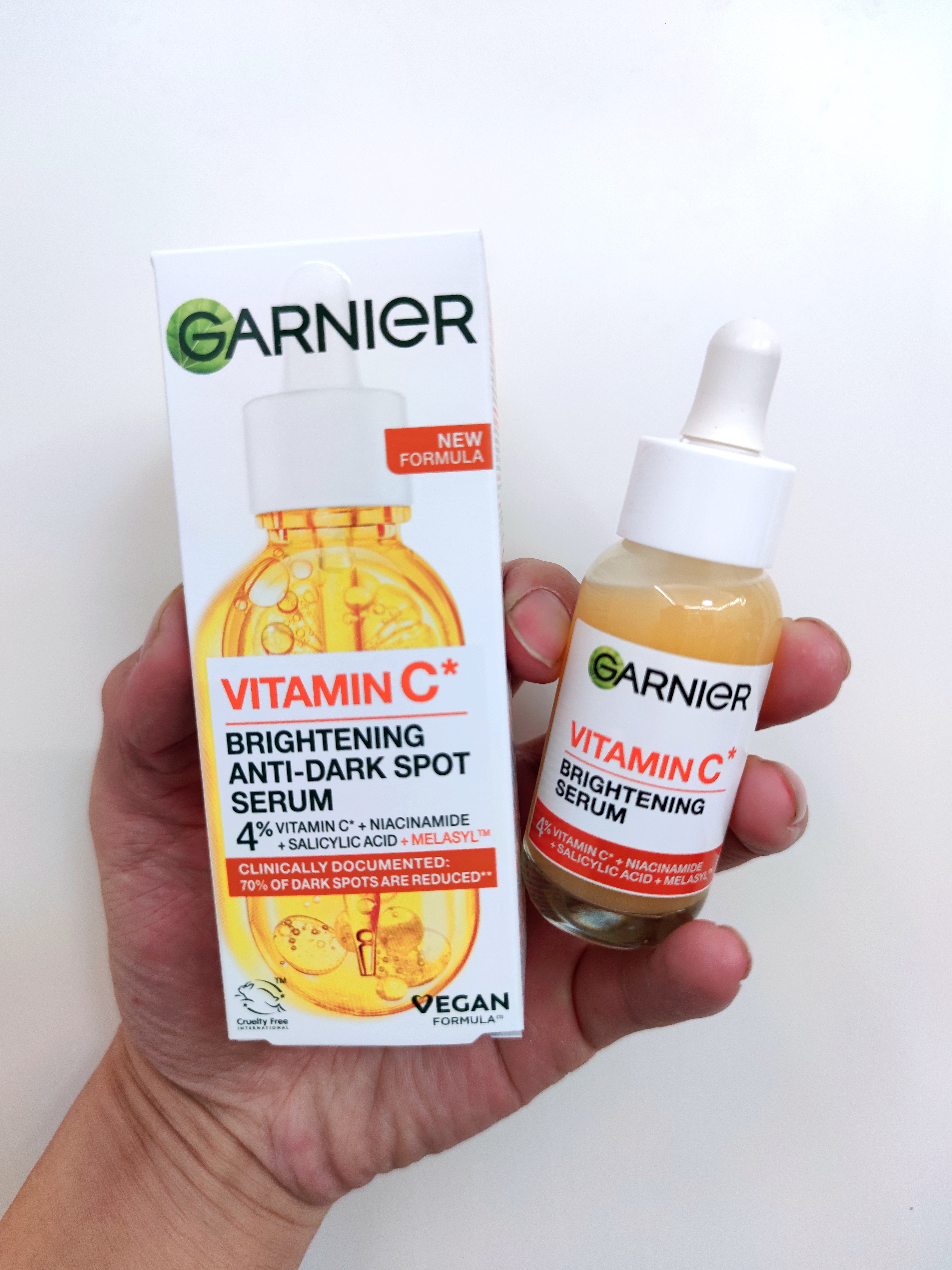 海淘德版Garnier卡尼尔4%维生素C日间精华30ml VC精华日夜套装