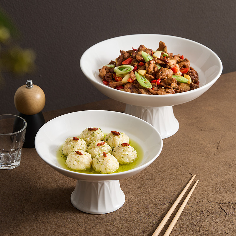 高脚碗摆盘创意意境菜特色盘高档会所酒店用品厨房餐具冷菜水果盘,餐饮具,果盆/果盘/果篮,淘宝优惠券,粉丝福利购,淘宝优惠卷