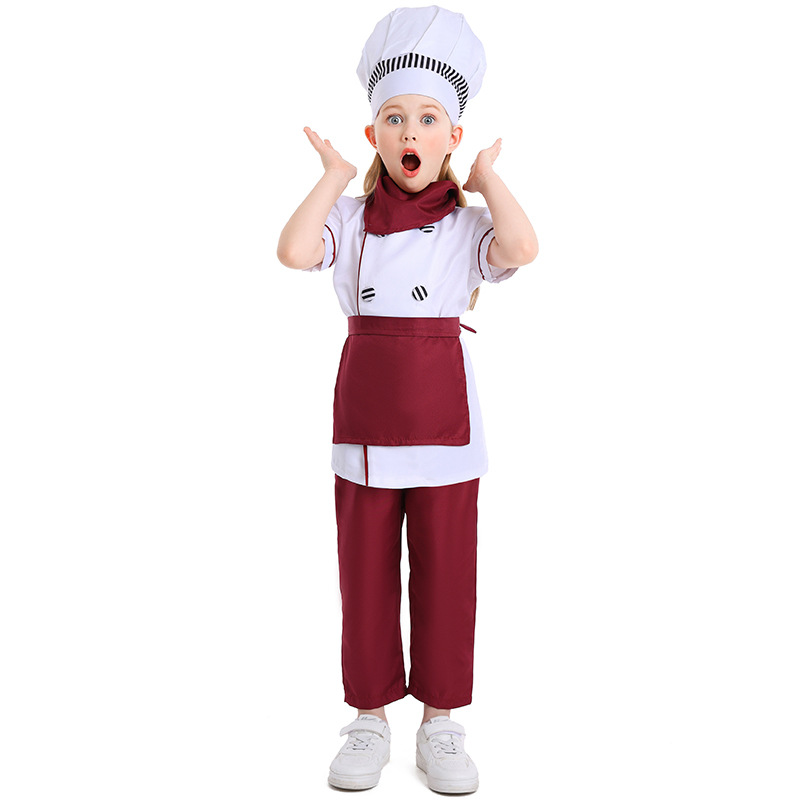 儿童西式糕点厨师扮演服装六一节日表演服女孩蛋糕师cosplay套装