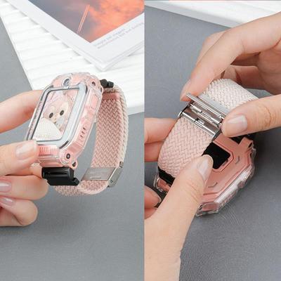 双色表带适用小天才电话手表Z9Z10弹力尼龙编织Z7AZ6PQ1A卡扣调节