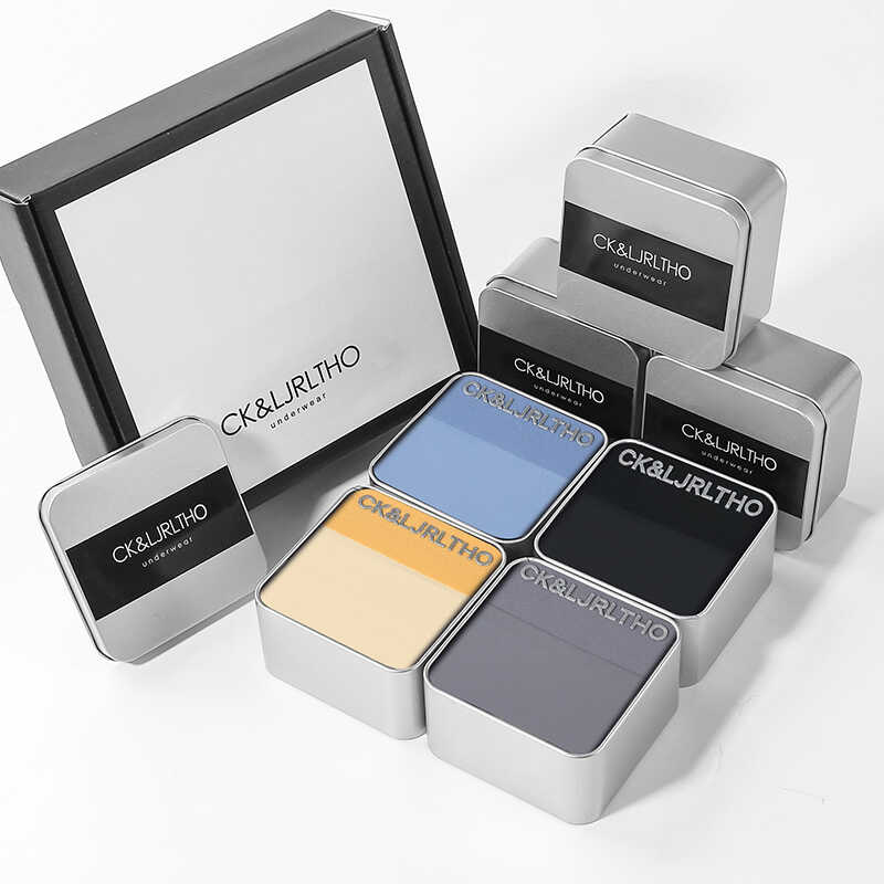 CK&LJRLTHO男士内裤冰丝无痕透气四角夏季薄款平角短裤礼盒装