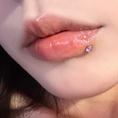 Raccon浣熊 欧美辣妹穿刺饰品 闪钻甜欲耳骨钉 爱与海 内螺纹唇钉