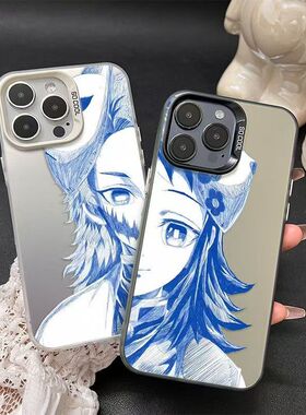 鬼灭之刃锖兔真菰iPhone17ProMax彩银手机壳13/12mini华为7/8p荣耀16/15Pro小米11红米14p情侣x/xs防摔手机壳