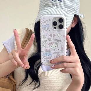 蛋糕台灯KT猫iPhone17ProMax羽纱手机壳13/14plus华为16/15Pro红小米7/8网红爆款11/12荣耀x/xs/xr防摔保护套