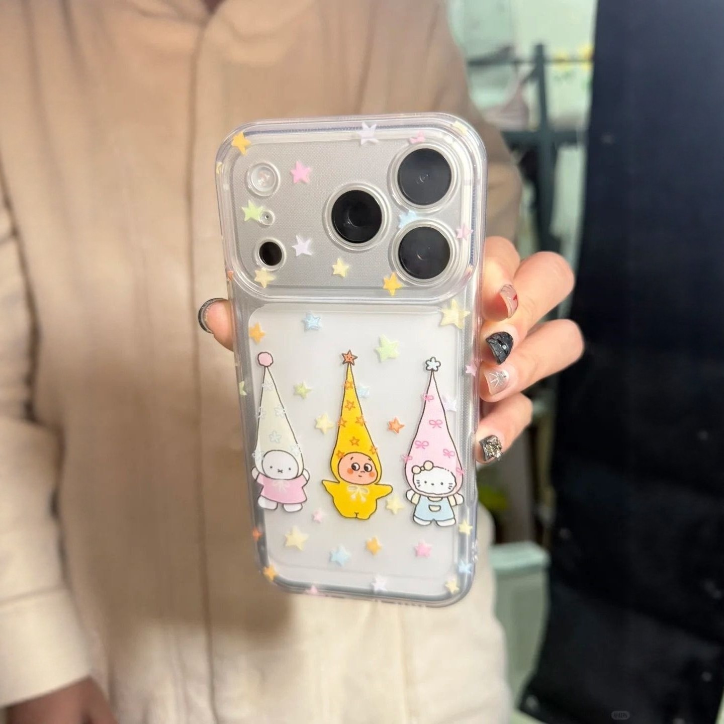 彩星头套星星人iPhone17ProMax精孔手机壳13/14plus华为16/15Pro红小米7情侣8高颜值11/12荣耀x/xs防摔保护套