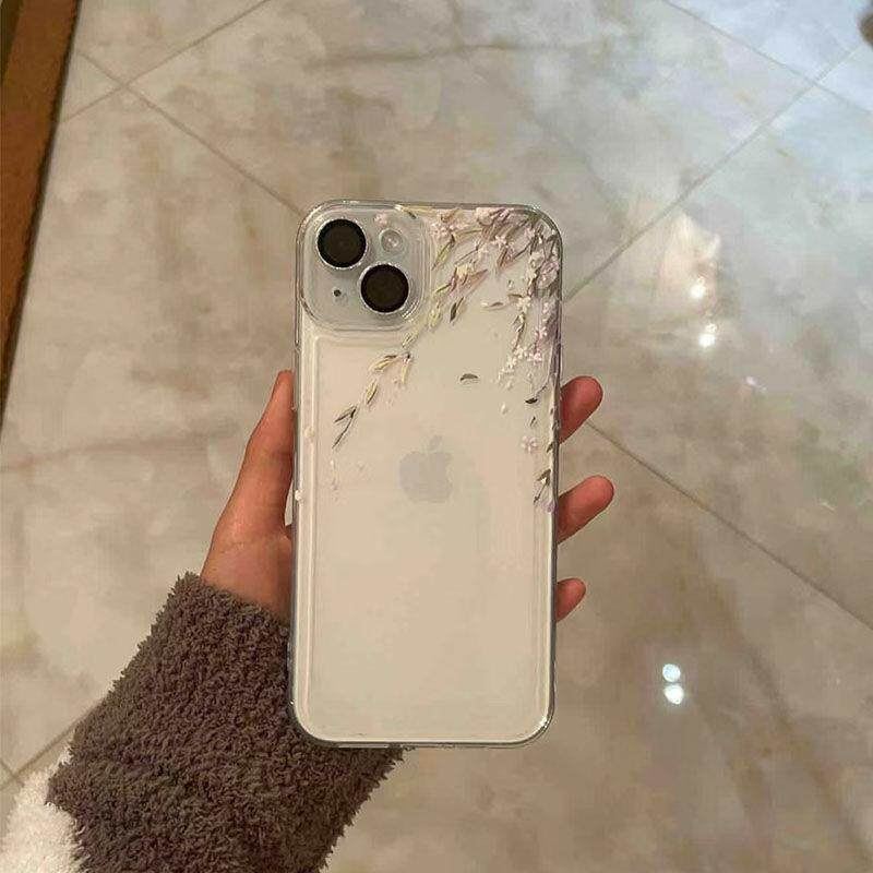 半截柳树开花iPhone17ProMax精孔手机壳13/12mini华为7/8荣耀16/15Pro小米11红米14plus不撞款x/xs全包手机壳