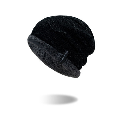 毛线帽加绒加厚防寒针织帽