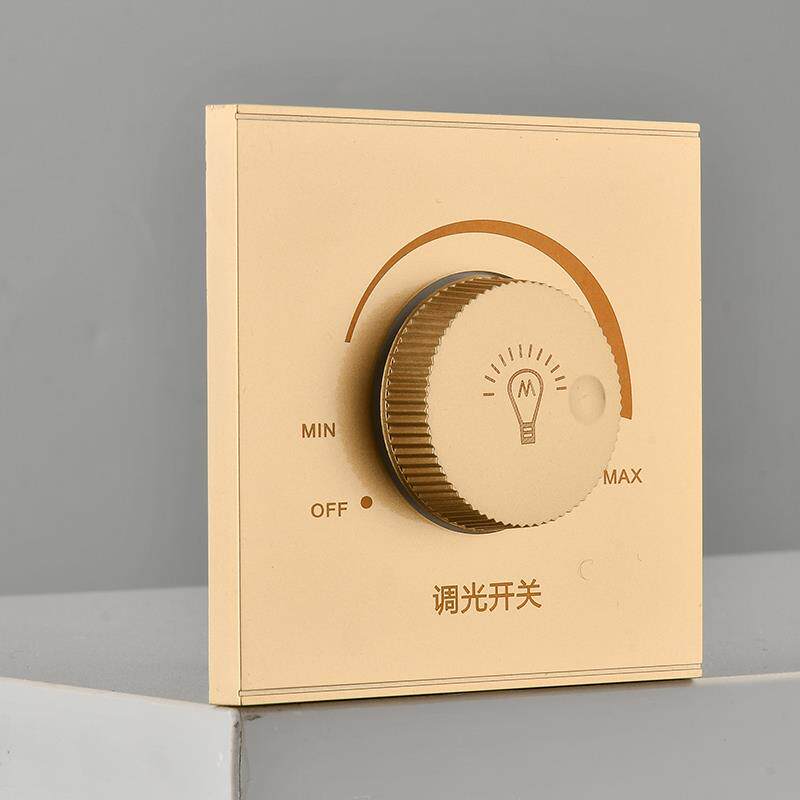 86型无极大功率旋钮亮度调光器面板 可控硅led白炽灯调光开关220v