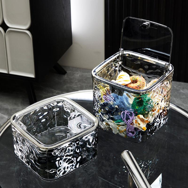 冰川纹桌面垃圾桶家用高颜值