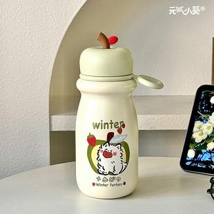 新款简约ins小众学生保温杯316不锈钢女生高颜值卡通儿童便携水杯