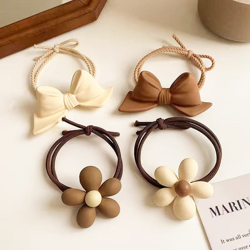 主图4个装秋冬奶茶色发圈爆款发绳