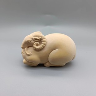 黄杨木雕唐羊男士文玩把件实木工艺动物生肖羊可爱小肥羊装饰摆件
