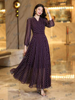 2026 new summer wide-swing dress, waist-cinching and slimming, vacation long dress, chiffon dress, beach dress thumbnail 4