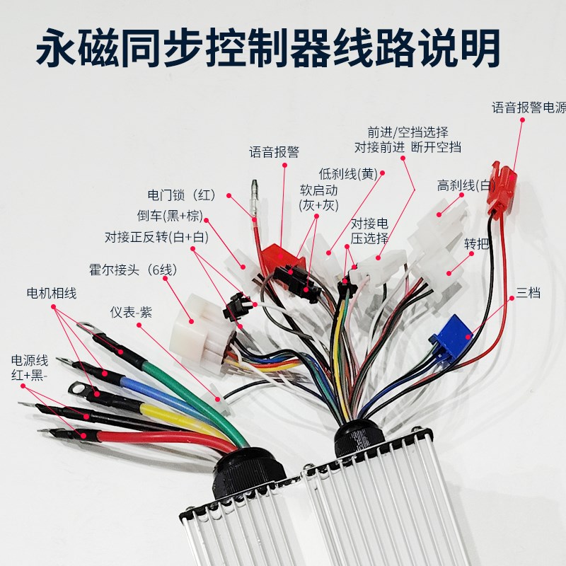 48v电动三轮车电机四轮永磁同步1500w高速矢量控制器60v 72v差速