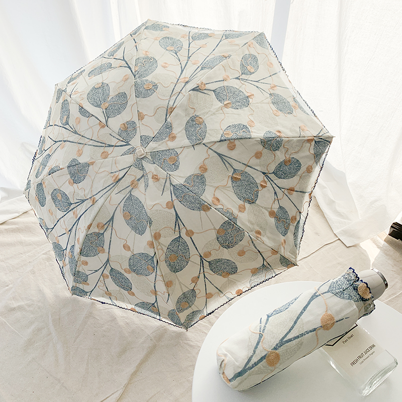蕾丝双层 黑胶防晒伞 防紫外线女太阳伞小清新原宿遮阳伞森系雨伞