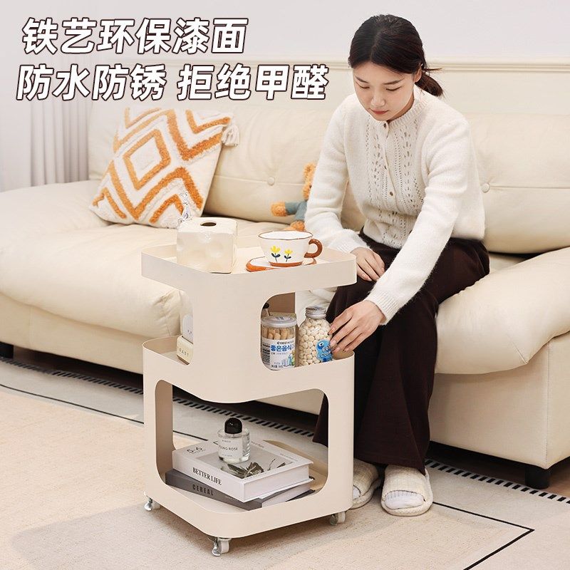 沙发边几轻奢高级感客厅可移动小茶几小桌子家R用创意小推车置物