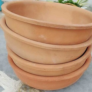 老瓦盆手工瓦盆粗陶透气绿色环保盆浅盆拼盘盆无底W孔款厂家直销