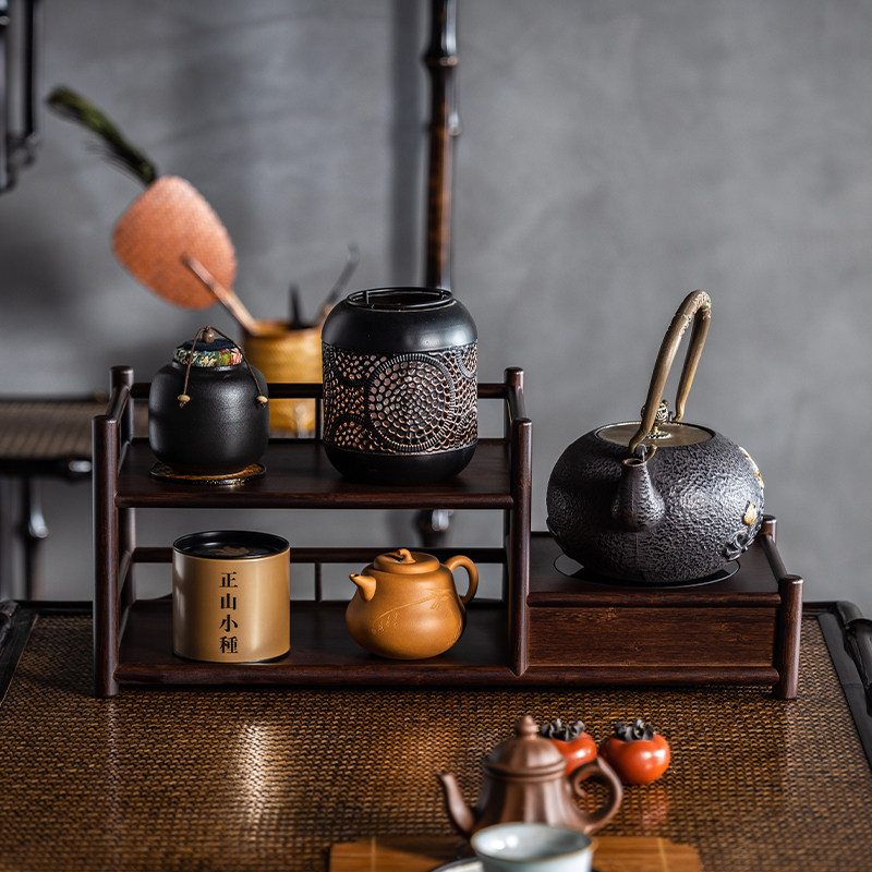 博古架煮茶炉茶架k收纳置物黑晶炉煮茶烧水一体桌面壶杯架茶室布,餐饮具,茶具架,淘宝优惠券,粉丝福利购,淘宝优惠卷