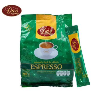 老挝原装进口DAO刀牌速溶三合一咖啡粉绿色意式提神醇香袋装500g