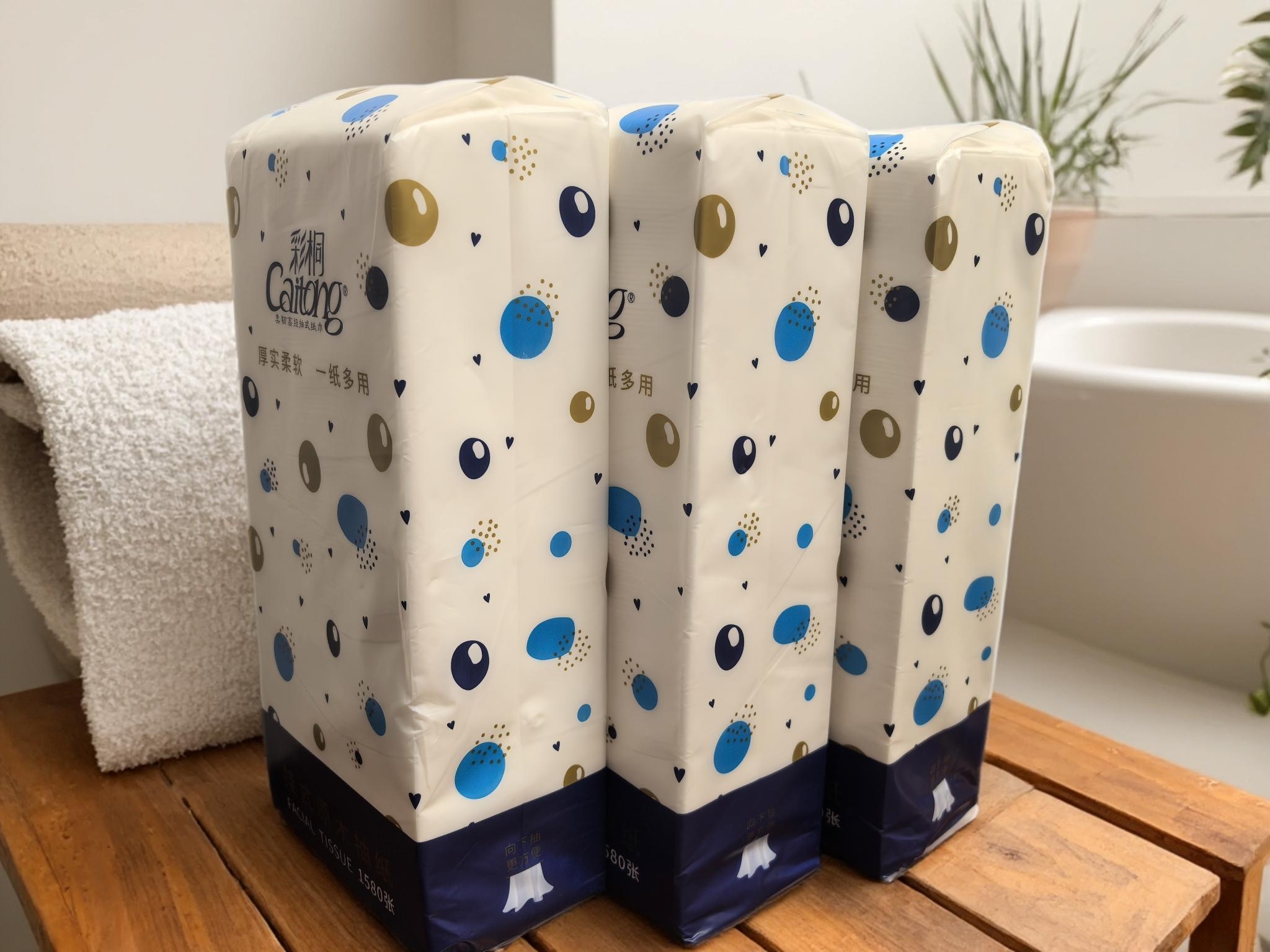 彩桐抽纸巾5层加厚原生木浆干湿两用母婴适用不掉粉1580张圆挂抽