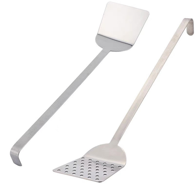 不锈钢煎铲铁锅铲加长柄煎铲漏铲煎鱼铲牛排铲炒菜铲子煎饼平铲