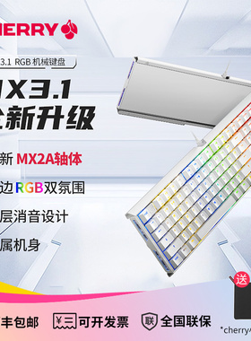 CHERRY樱桃MX3.1 RGB机械键盘108键升级版铝坨坨办公游戏电竞键盘