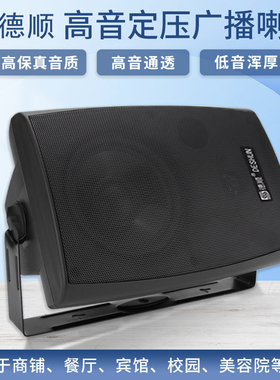 德顺DS-313U黑色壁挂喇叭40W定压挂式公共广播商场校园工厂音响