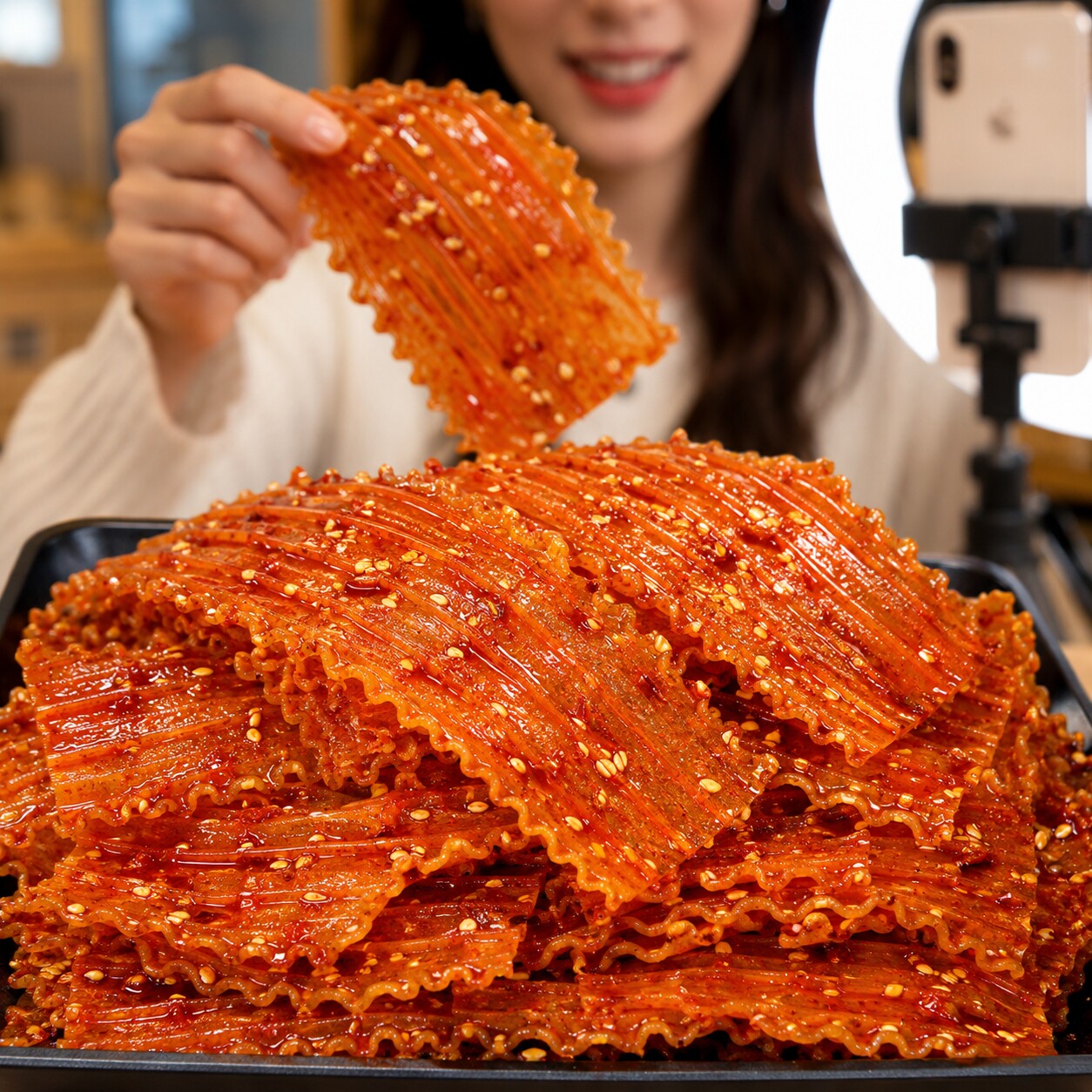 【商超同款】素牛蹄筋辣条吃货解馋小食品丝丝入味筋道有嚼劲小包
