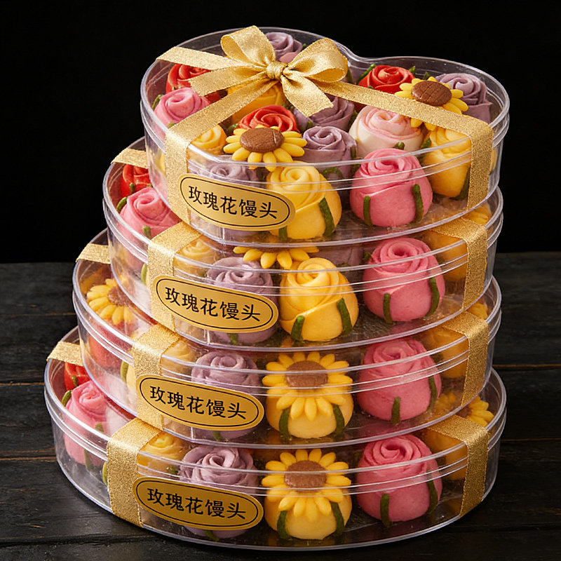 早餐速食玫瑰花馍馒头蒸制图片