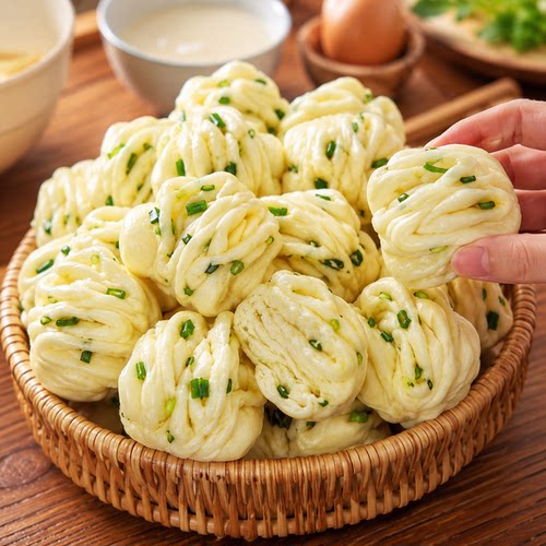 厂家直发葱香小花卷冷冻半成品