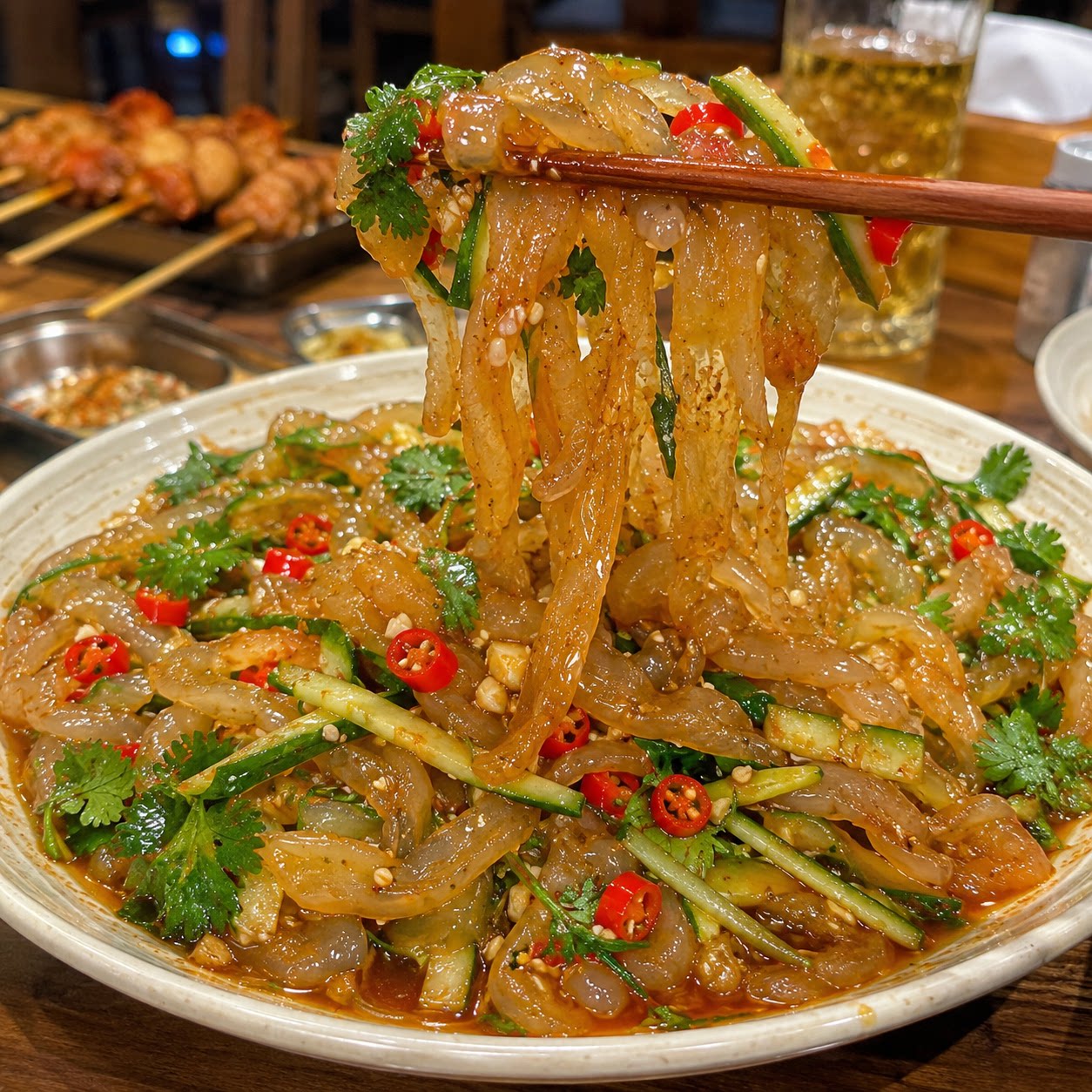 网红同款海蜇丝片酸辣即食凉拌图片