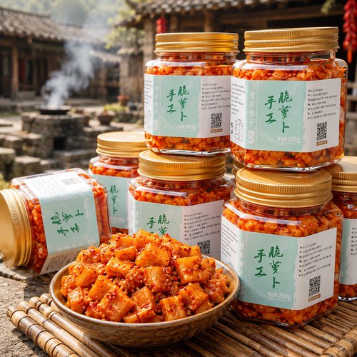 香辣脆萝卜下饭夹馒头