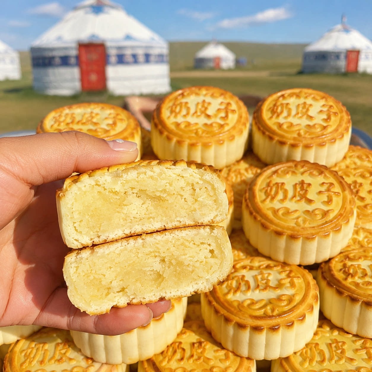 【厂家直发】奶皮子月饼中秋传统口味熬夜追剧香甜饱满醇香美味