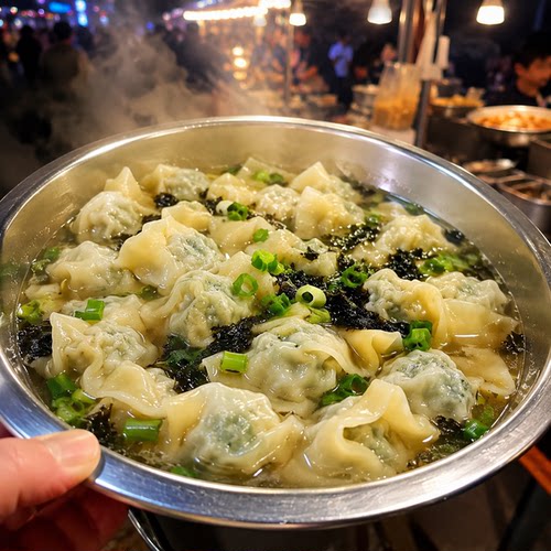 上班族早餐荠菜鲜肉小馄饨皮薄馅
